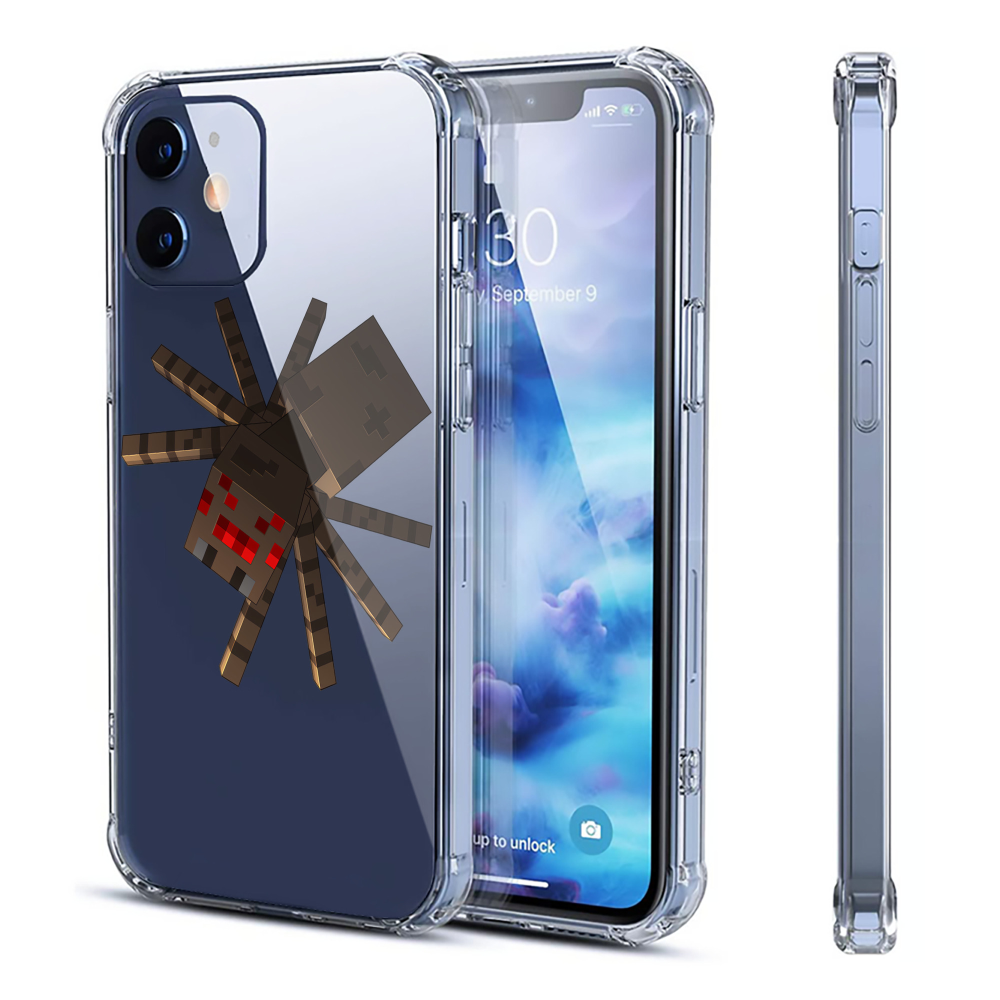 （画像用） マインクラフト ブロックの世界 Minecraft MC Block world 【iPhone 12シリーズ対応】透明スマホケース（クリアソフトケース）